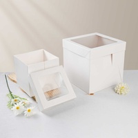 Sunshine Wholesale – Boîtes à gâteaux pliables en carton blanc 12x12x8, écologiques et recyclables, avec fenêtre, tailles et couleurs personnalisables, pour produits alimentaires