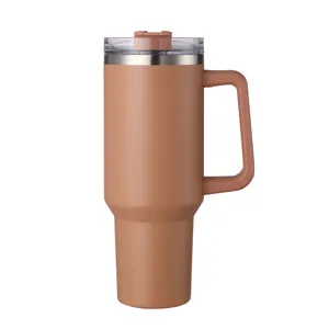 Caneca de sublimação de aço inoxidável com revestimento em pó de 40 onças, caneca de aço inoxidável com isolamento duplo, quencher de aventura