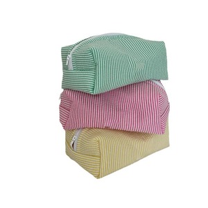 Korean style fresh and sweet striped toiletry bag, large capacity <b>storage</b> bag, Instagram style plaid <b>makeup</b> bag, sweet girl - Product Image 5