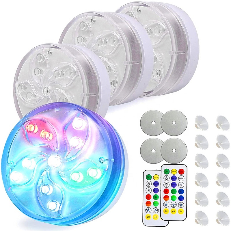 Hot Sales IP68 Waterproof Submersible LED Swimming Pool Lights RF Remote for Christmas Festival Decoration Vase Aquarium Use