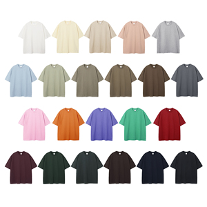 Camiseta <span class=keywords><strong>de</strong></span> punto para hombre, 100% algodón, 305GSM, cuello redondo, informal, oversize, ecológica, transpirable, estampada, estilo urbano, <span class=keywords><strong>de</strong></span> alto gramaje - Product Image 1
