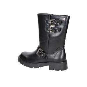 Stivaletti bassi da donna Xti 143441 in pelle nera con dettaglio fibbia, alla moda - Product Image 3