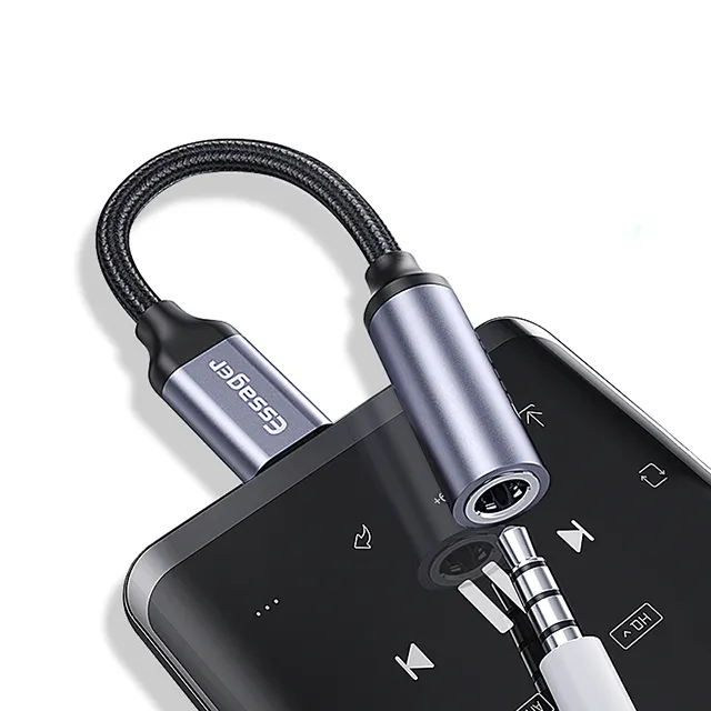 Essager-Cable adaptador auxiliar 2021 E01 tipo C a Jack de 3,5mm para Huawei P30, P20 Pro, Xiaomi mi, USB C a 3,5, convertidor de Audio para auriculares