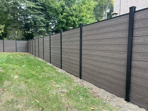 Paneles de Cercado de Seguridad Modernos y Seguros para Exteriores, de WPC, Impermeables, Ecológicos, Estilo Celosía de <span class=keywords><strong>Madera</strong></span> 3D, para Jardín o Granja, 6 Pies - Product Image 1