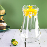 Pichet en verre transparent bouilloire pichet de 1 gallon avec poignée ensemble de verre pichet d'eau froide vente en gros