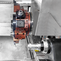 HANSUN-Torno CNC de 10000 RPM con torreta de potencia BMT55, cabezal de potencia de velocidad máxima, eje en Y dual de doble husillo y herramientas en vivo