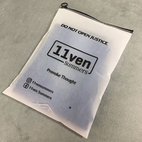 Pochette plate biodégradable en HDPE imprimée de haute qualité avec fermeture éclair et valve pour vêtements et chaussettes, 100 pièces
