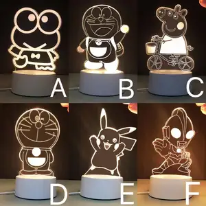 Lámpara de mesita de noche para niños, luces led de noche de 3D, regalo creativo moderno