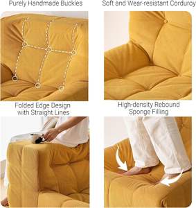 Canapé compressé sans structure en mousse haute densité et laine d'agneau, gain de place, pour petit appartement en France, idéal pour salon - Product Image 4