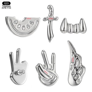 Boucles d'oreilles clous en titane F136, forme épée, géométriques, unisexes, bijoux de piercing pour l'oreille et le corps - Product Image 5