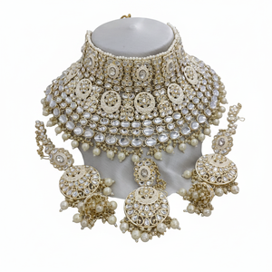 <b>Indian</b> Traditional High Quality Ethnic Gold Plated Copper Zircon Kundan Trendy Third Party Certified Customized Package Set - Product Image 2