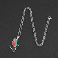 Vente chaude Non Ternir 18K Or Argent Plaqué France Martinique Carte Pendentif Collier Pour Femmes Hommes