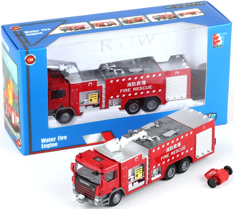 Мини металлический литой пожарный грузовик игрушка 1:50 Бак для Воды пожарный двигатель трение игрушки моделирование модель автомобиля