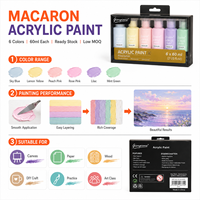 Giorgione – Lot de 6 tubes de peinture acrylique Macaron 60 ml pour toile et verre – Direct Usine – En Stock – Vente en Gros – Fournitures d'Art