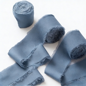 Magnifique ruban en mousseline de soie de couleur macaron, élégant et mignon, avec bordure roulée large - Product Image 1