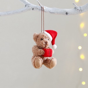 <b>Cute</b> <b>Bear</b> with Red Christmas Hat Pendant Ornaments Cross-Border New Year Gift Package for Holiday Decorations - Product Image 4