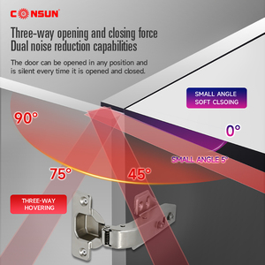 Consun nhiệm vụ nặng nề 35 mm có thể điều chỉnh đóng cửa bản lề pivot nhà bếp giấu thủy lực mềm đóng cửa tủ đồ nội thất bản lề - Product Image 4