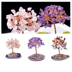 <b>Crystal</b> Money <b>Tree</b> Ornament Raw Stone Craft Home Office Decoration <b>Tree</b> Shape Decorative Gift - Product Image 1