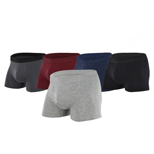 Hot Selling <b>Custom</b> Men's Briefs 95% Cotton 5% Comfortable Breathable Sporty Sweat Absorbing <b>Boxer</b> Brief - Product Image 1