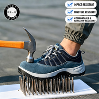 Chaussures de sécurité pour hommes à embout d'acier en daim, résistantes aux glissades et aux perforations, pour l'usine et la construction
