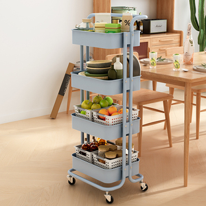 Atacado <span class=keywords><strong>YI</strong></span> <span class=keywords><strong>WU</strong></span> Estante Moderna de Aço Carbono de 4 Níveis Móvel Multiuso para Armazenamento na Sala de Estar e Cozinha - Product Image 3