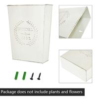 Décorwell – Lot de 2 jardinières murales et vases suspendus en fer forgé style ferme, 3x6,7x8,7 pouces, pour balcon et jardin
