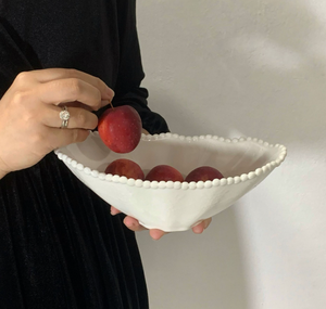 Nuevo Juego de Vajilla de Porcelana Esmaltada con Relieve Moderno, Adorno de Encaje y Cuentas, Platos para Postre Duraderos, Ecológicos y Libres de BPA - Product Image 5