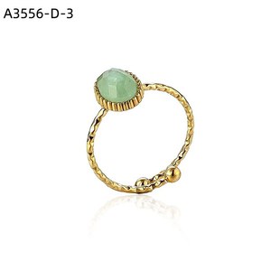Anillo de Moda Amy Amy, Chapado en Oro, con Piedra Natural Redonda en Engaste Biselado, Estilo Bohemio, Joyería para Mujer, Regalo, Uso Diario - Product Image 5