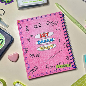 Quaderno a Spirale <span class=keywords><strong>Rosa</strong></span> su Misura - Design Colorato e Carino in Stile Retrò, Logo Personalizzato, Rilegatura e Stampa Personalizzate |   Opzione Confezione Regalo | - Product Image 3