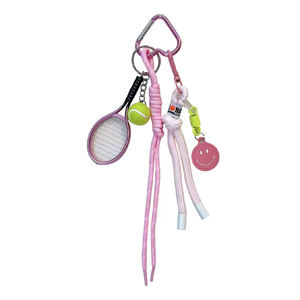 Llaveros Deportivos Ligeros de Metal y Plástico con Patrón de Corazón Tejido - Regalo Creativo para Fanáticos del Tenis - Product Image 1