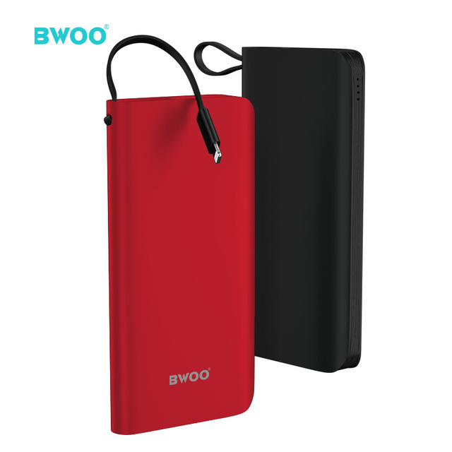BWOO Best Selling Oem Smart Power Bank 10000 Mah Portable Charger Factory Price Bulk Buy Power Bank With Cable