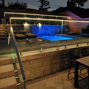 Il led luzes modernas estilo vidro inoxidável fixação balustrades & handrails