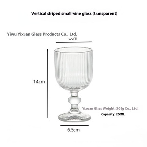 Gobelet en <span class=keywords><strong>verre</strong></span> de perles de motif vertical rétro européen moderne coloré coloré pour les tasses <span class=keywords><strong>d</strong></span>'<span class=keywords><strong>eau</strong></span> et de crème glacée de vin rouge de Champagne - Product Image 6