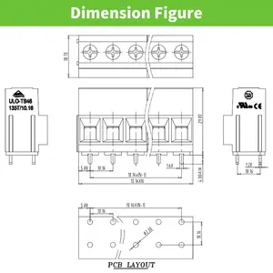 Konektor Listrik Blok Terminal Sekrup Pcb Arus Tinggi 10.16Mm Laras 57A Hijau