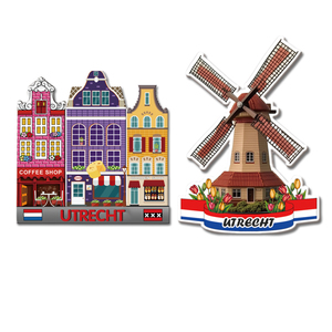 Aimant De Réfrigérateur 3D En Résine Fait à La Main - Motif Moulin à Vent Hollande - Décoration Pour La Maison Et La Cuisine