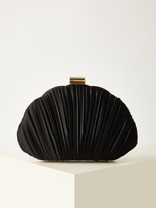 Pochette de soirée plissée pour femme, sac à main rigide, pochette de mariée, sac bandoulière pour tenue de soirée avec chaîne amovible - Product Image 5