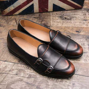 Chaussures en cuir pour hommes, style britannique, à bout pointu, respirantes, à enfiler, haut de gamme, faites à la main, légères pour l'automne, idéales pour les affaires et les mariages. - Product Image 3