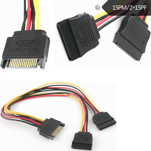 Sata Power <b>Cable</b> 15P M To 2x15P F <b>Splitter</b> For Desktop Pc Storage Drive - Product Image 1