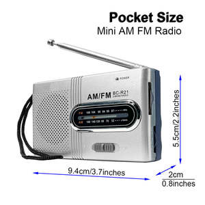 Radio Portátil AM FM Personalizada de Fábrica BC-R21, Antena Telescópica de Doble Banda, Altavoz Integrado para Personas Mayores, Uso en Emergencias al Aire Libre - Product Image 3