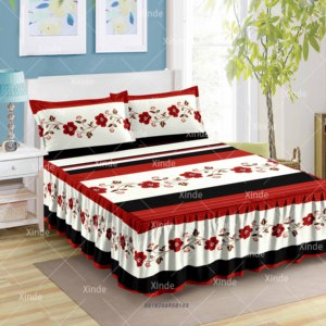 Bán buôn Trung Quốc nhà máy Polyester Vua kích thước giường váy Set bedding Set - Product Image 3