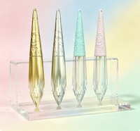 Tube vide en cristal pour brillant à lèvres, 2 ml, violet clair/bleu clair, emballage cosmétique personnalisé avec logo, vente en gros