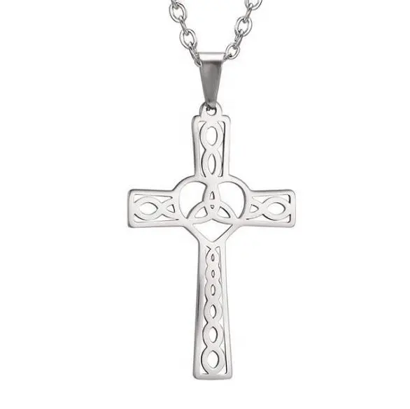 Yiwu Aceon Stainless Steel Celtic Love Knot Sign Cut Out Love Christian Fashion Heart Infinity Cross Pendant