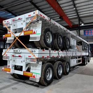 Remolque de Plataforma Plana de 2 Ejes/3 Ejes y 12.5 m, Semirremolque de Plataforma para Contenedores de 20 Pies/40 Pies - Product Image 6