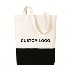 Sac fourre-tout en toile de coton écologique vierge, réutilisable pour usage quotidien, avec poches intérieures, vente en gros - Product Image 1