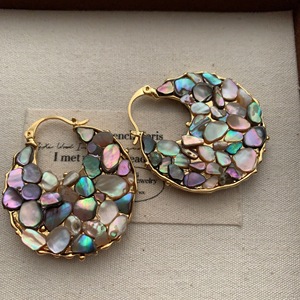 Luxury Natural Abalone Shell <strong>Earrings</strong> <strong>for</strong> <strong>Women</strong> Mother of Pearl Inlay Gold Plated Iridescent Shell Hoop <strong>Earrings</strong> Boho Jewelry - Product Image 6