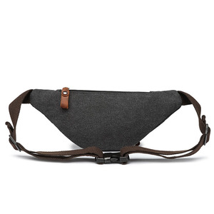 Wholesale Men's Dumpling Shaped Canvas Waist Pack Factory Direct Casual Zipper Coin <b>Purse</b> For Outdoor Cycling Travel Running - Product Image 5