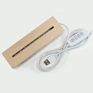 16 màu sắc RGB lightwood DIY Gỗ gỗ 3D LED ánh sáng chủ cơ sở đèn cho Acrylic 5.9inch hình chữ nhật Hiển thị sáng đứng - Product Image 4