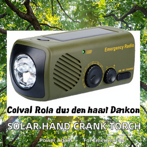Linterna Solar USB IP65 con Radio FM, Generador de Manivela, 5 Lámparas LED Recargables, Alarma Sonora, Dispositivo de Iluminación Portátil para Senderismo y Emergencias - Product Image 2