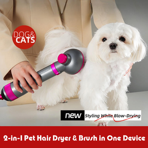 Cepillo Secador de Pelo Eléctrico 2 en 1 para Mascotas, Perros y Gatos, Peine Iónico de Bajo Ruido, Herramienta Recargable para Eliminar el Pelo Suelto - Product Image 2