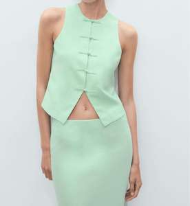 OEM Custom Stylish <b>Linen</b>/Cotton Above Knee Button Two Piece Ensemble for Cultural Events Casual and Elegant Trendy <b>Women's</b> Wear - Product Image 1